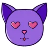 Эмодзи purple cat