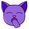 Эмодзи purple cat