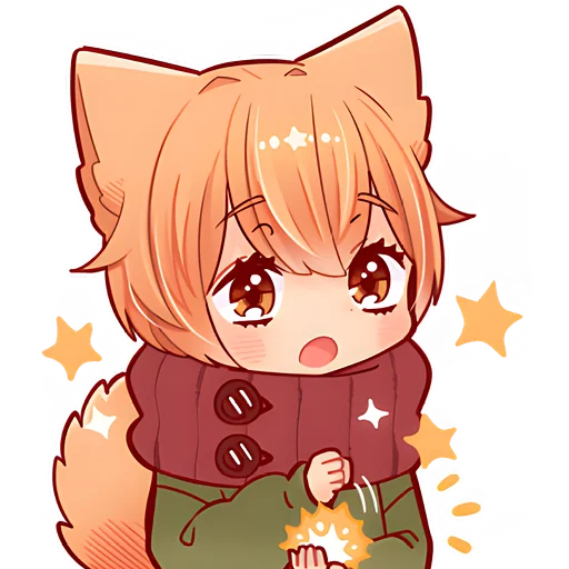 Стикер Рыжий котенок