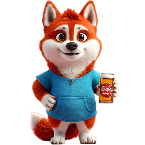 Стикер Red mini hasky