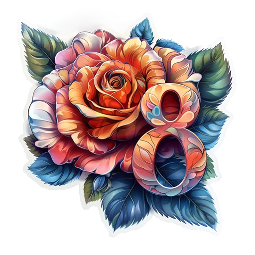 Стикер Розы 8 Марта