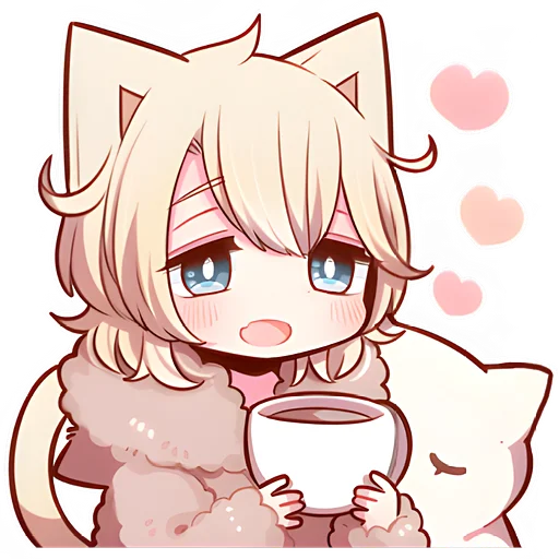 Стикер Соннный котенок