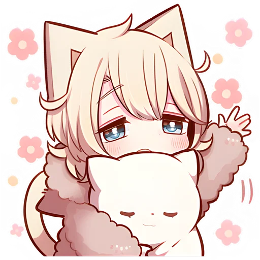 Стикер Соннный котенок