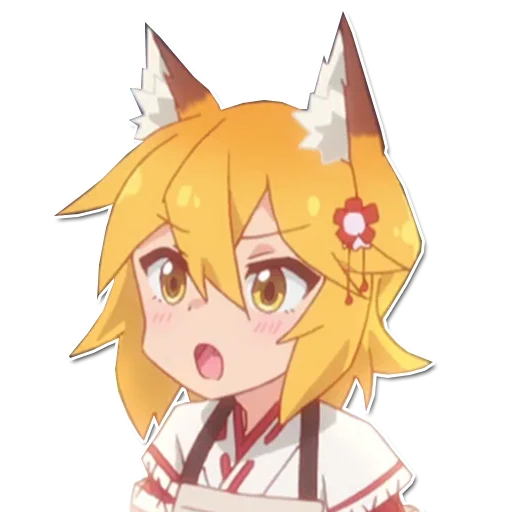 Стикер Заботливая лиса Сэнко-сан