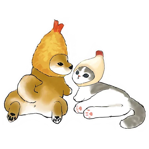 Стикер Шиба и Нян котик