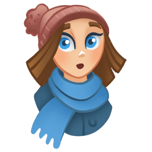 Стикер Зимняя девочка