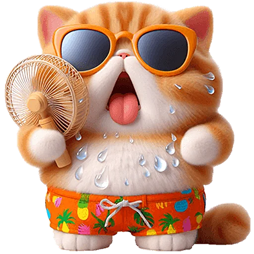 Стикер Летний котик