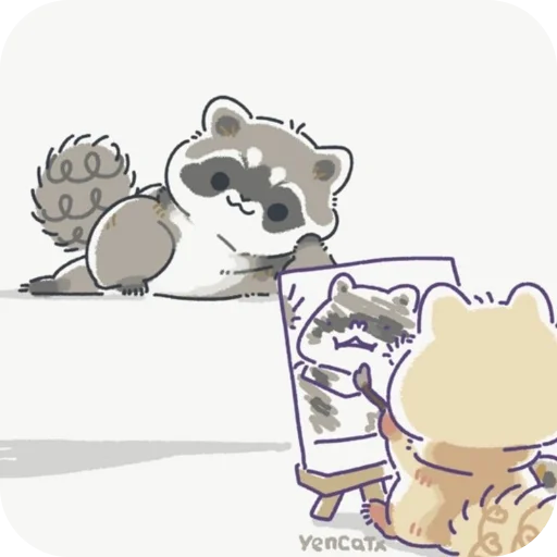 Стикер raccoons