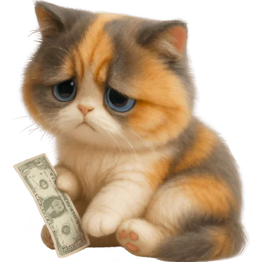 Стикер Трехцветный котик