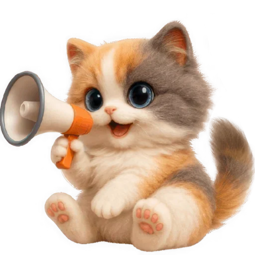 Стикер Трехцветный котик