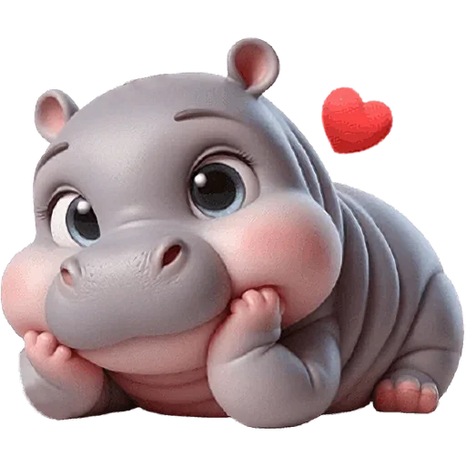 Стикер Парные бегемотики