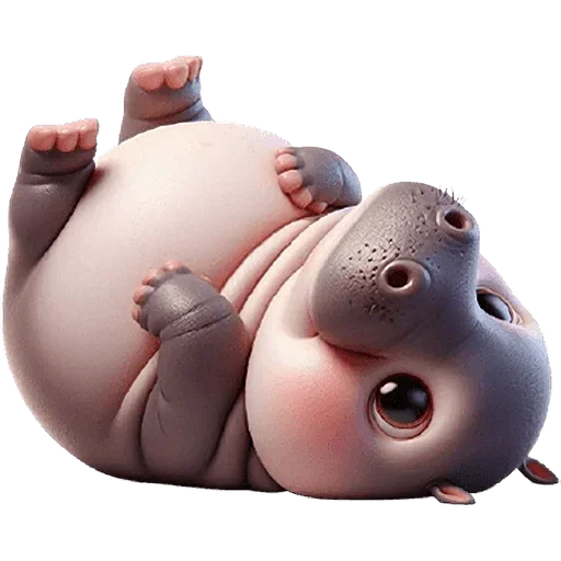 Стикер Парные бегемотики