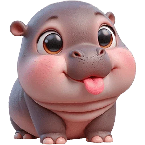 Стикер Парные бегемотики