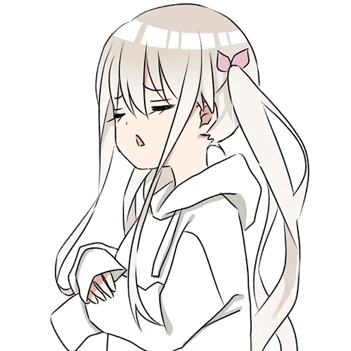 Стикер Тян в толстовке