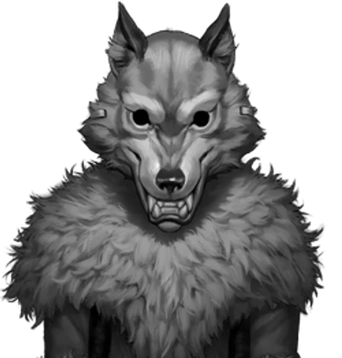 Стикер Волк из новеллы Зайчик