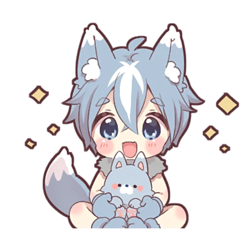 Стикер Волк–кун