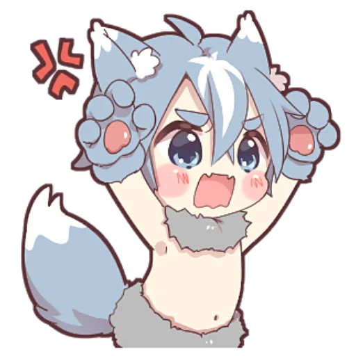 Стикер Волк–кун