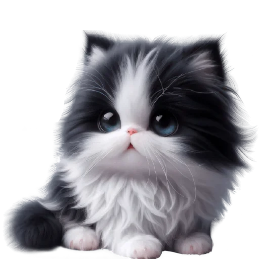 Стикер Чернобелая киса