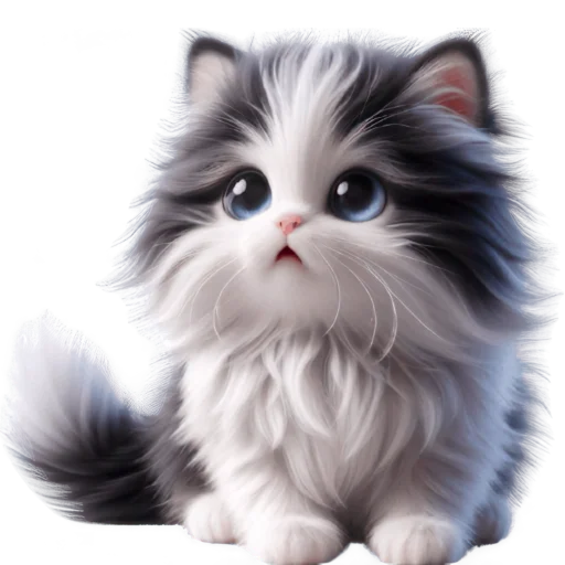 Стикер Чернобелая киса