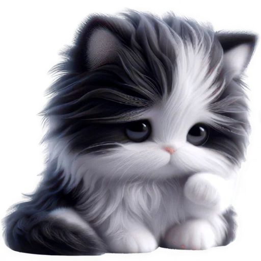 Стикер Чернобелая киса