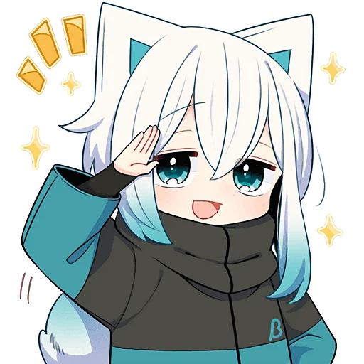 Стикер Белый котенок