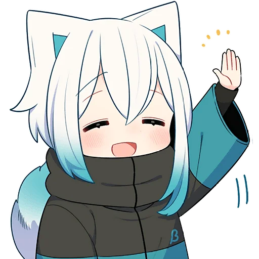 Стикер Белый котенок