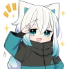 Эмодзи Белый котенок