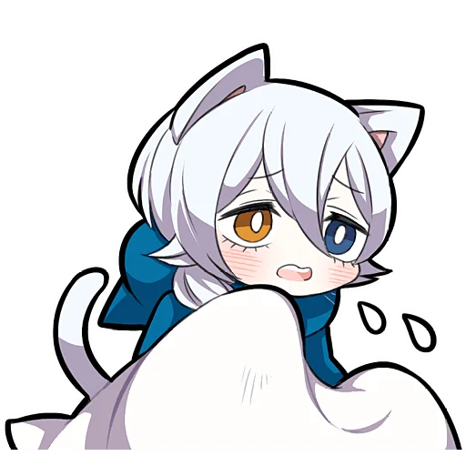 Стикер Белый котенок 4