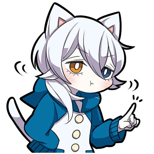 Стикер Белый котенок 4