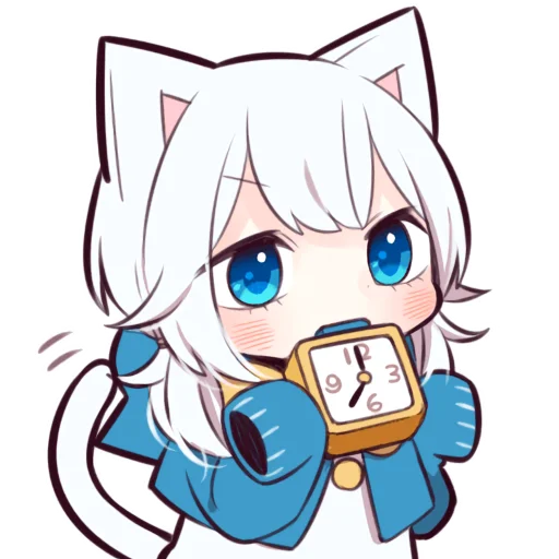 Стикер Белая кошечка