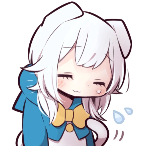 Стикер Белая кошечка