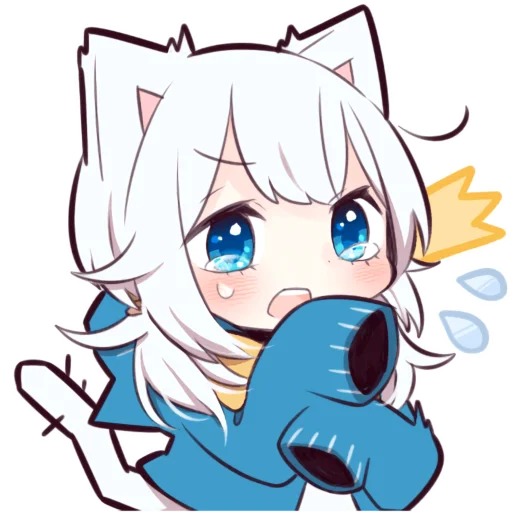 Стикер Белая кошечка