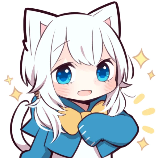 Стикер Белая кошечка