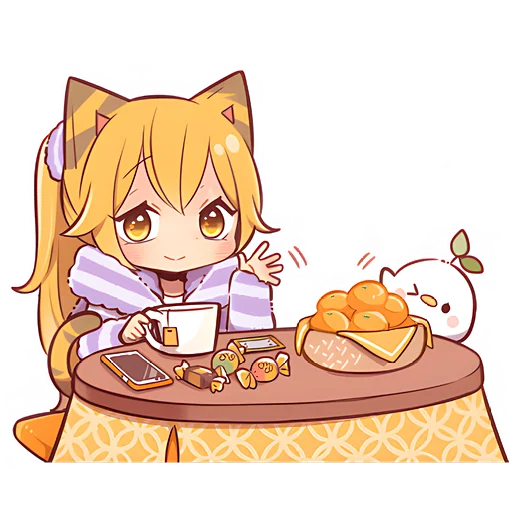 Стикер Зимние котятки