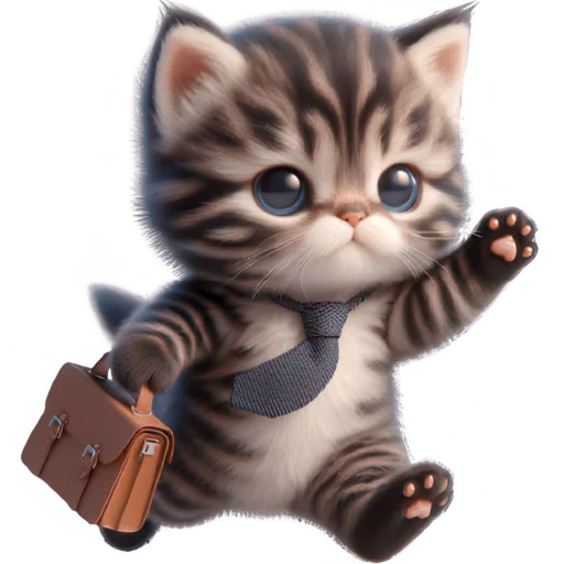 Стикер Котенок карьерист