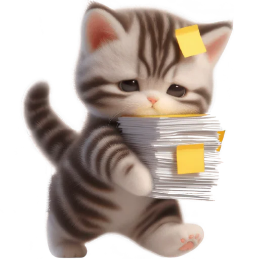 Стикер Котенок карьерист