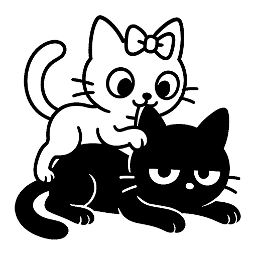 Стикер Зефирка и Уголек