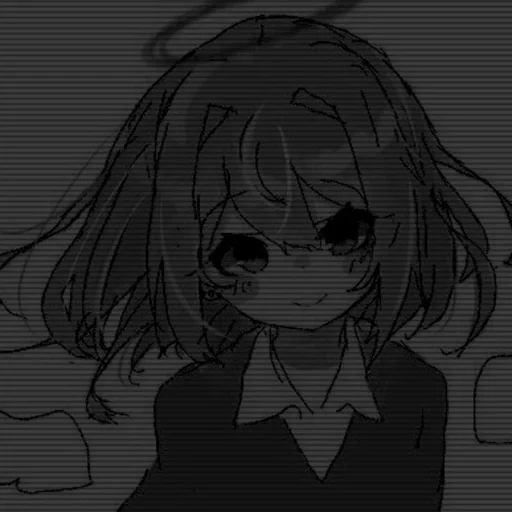 Стикер 👻°аниме чб;