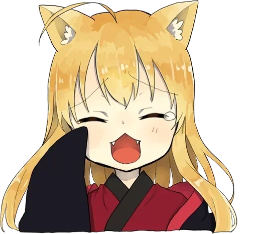 Стикер little fox kitsune