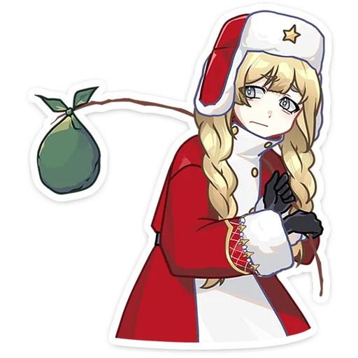 Стикер Новогодний посыльный Аня