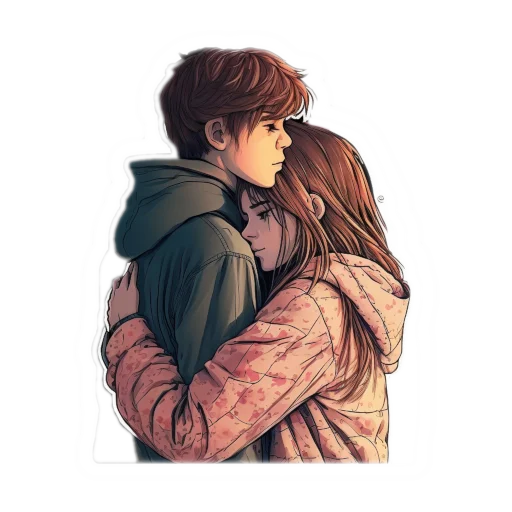 Стикер cute atmospheric hugs :З