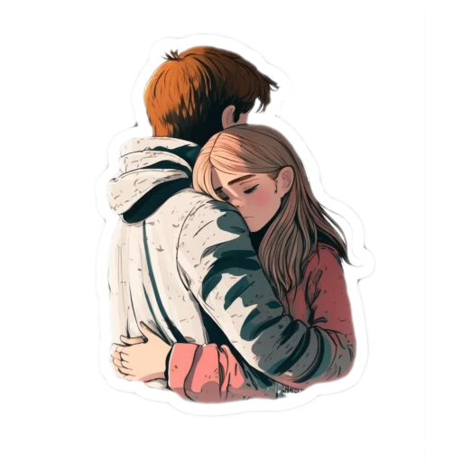 Стикер cute atmospheric hugs :З