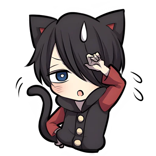 Стикер Чёрный котёнок 3