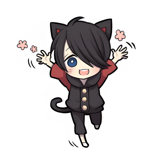 Стикер Чёрный котёнок 3