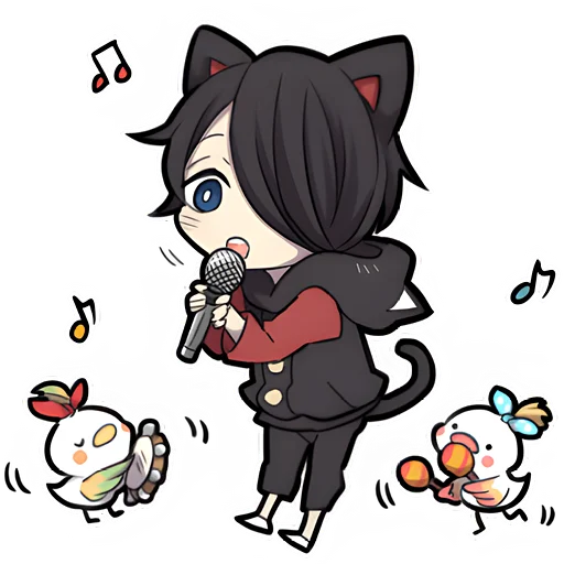 Стикер Чёрный котёнок 3