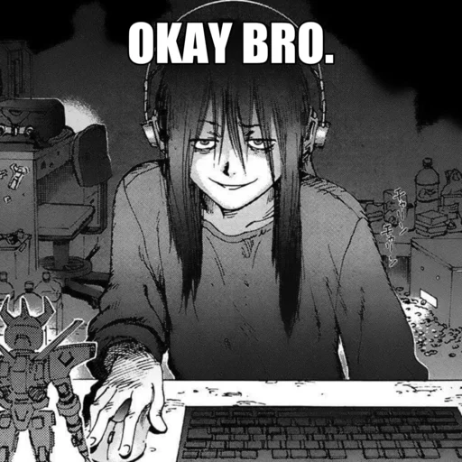 Стикер black anime girl