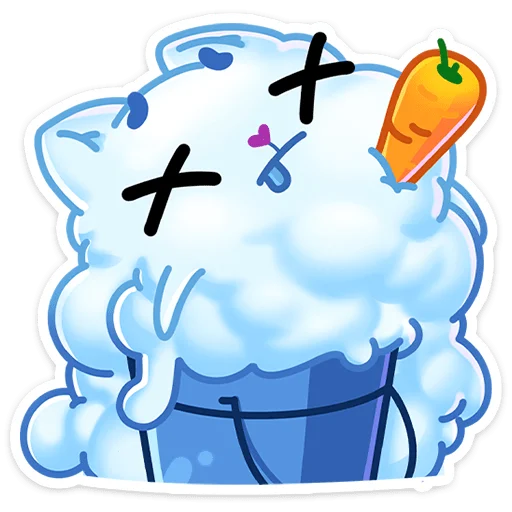 Стикер Котялок в ведёрке