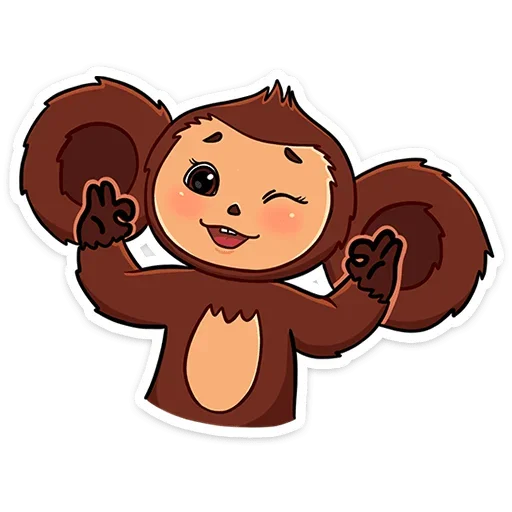 Стикер Чебурашка в кино