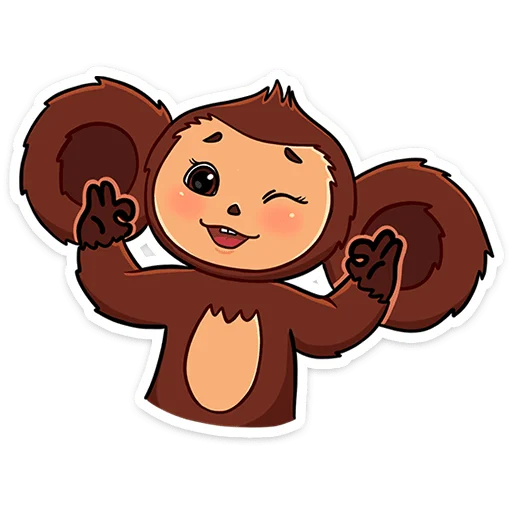 Стикер Чебурашка в кино