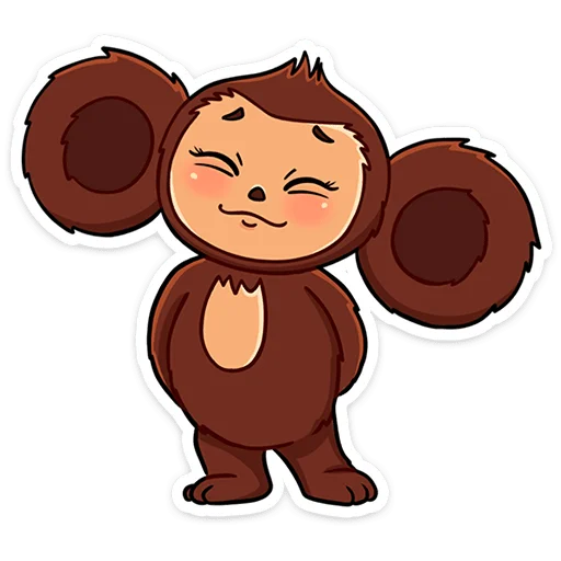 Стикер Чебурашка в кино